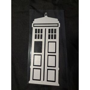 DOCTOR WHO -TARDIS -Vinyl‎ Auto Decal -5"x 2" White